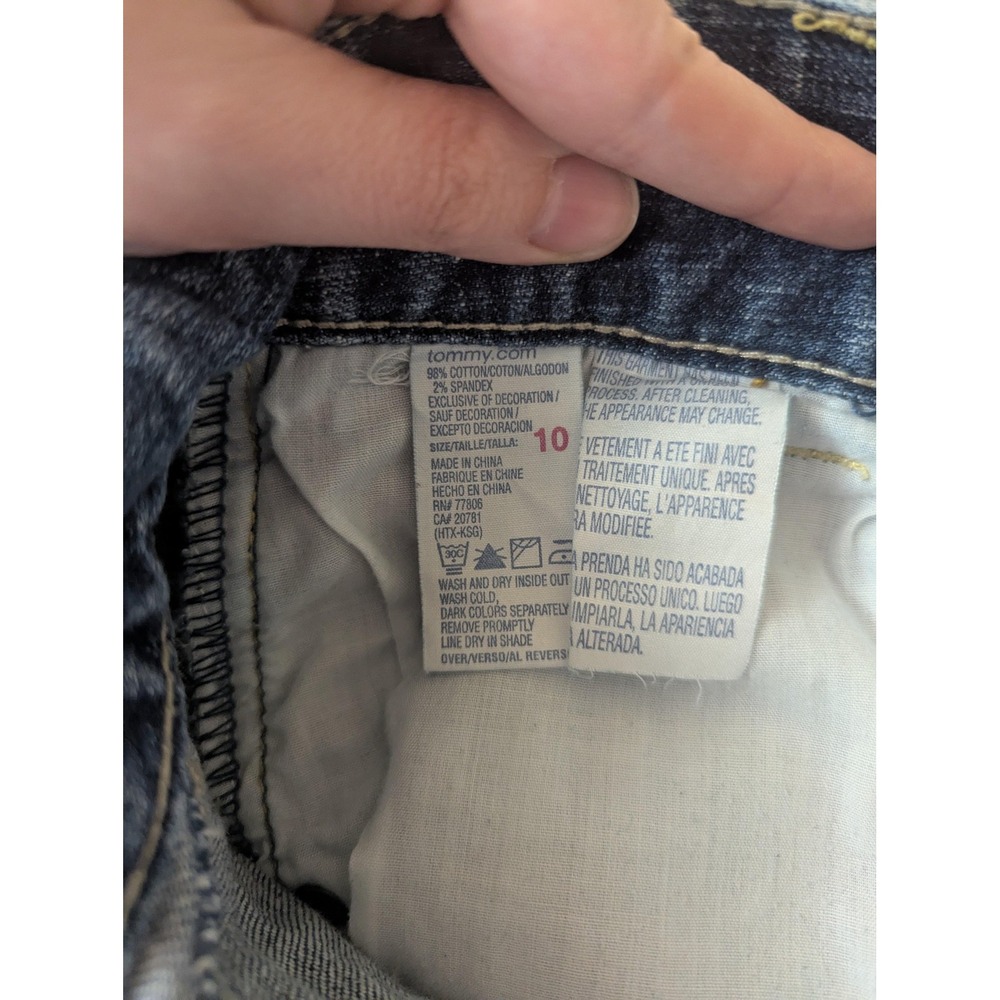 VTG Tommy Hilfiger Jeans Womens 10 Blue Light Wash Straight Zip Pocket Denim Y2K - Picture 14 of 16